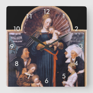 Darmstadt Madonna, Holbein the Younger Square Wall Clock