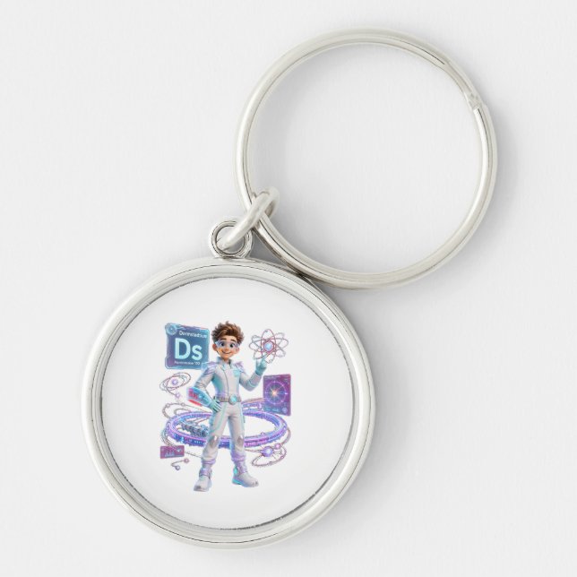 # Darmstadtium (Ds) – Atomic Number 110 | ATOMIVRA Key Ring (Front)