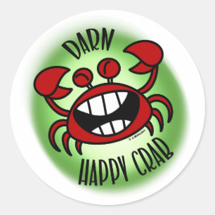Darn Happy Crab! Classic Round Sticker