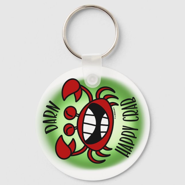 Darn Happy Crab! Key Ring (Front)