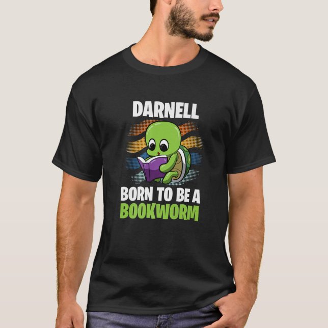 Darnell - Born To Be A Bookworm - Personalised T-Shirt (Front)
