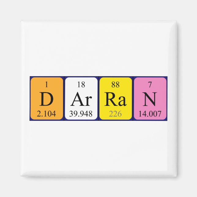 Darran periodic table name magnet (Front)