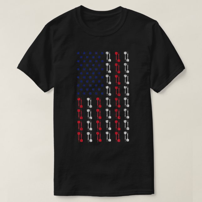 Dart American Flag Bullshooter Patriotic Darts Gam T-Shirt (Design Front)