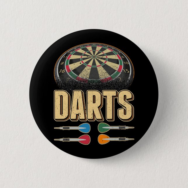 Dart Arrow Dartboard 180 Darts 6 Cm Round Badge (Front)