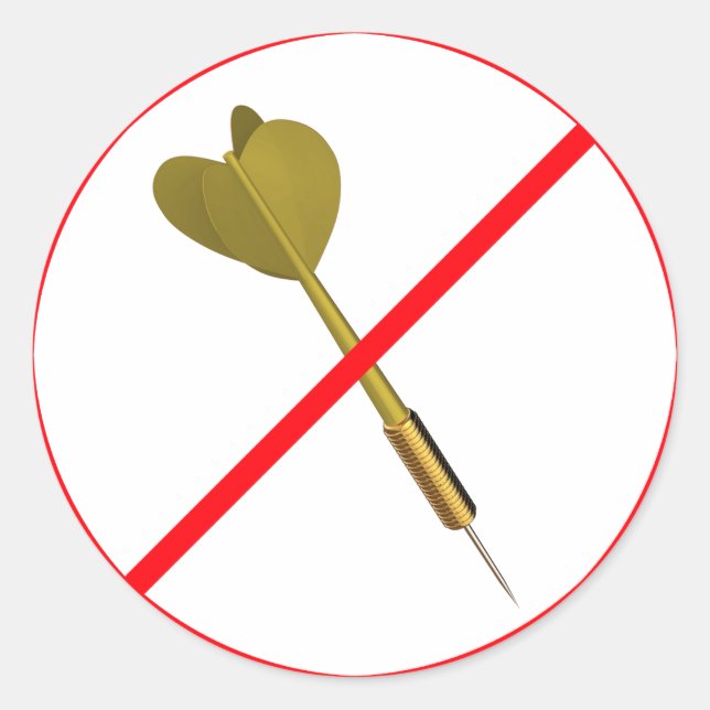 Dart Arrows Prohibited! Classic Round Sticker (Front)
