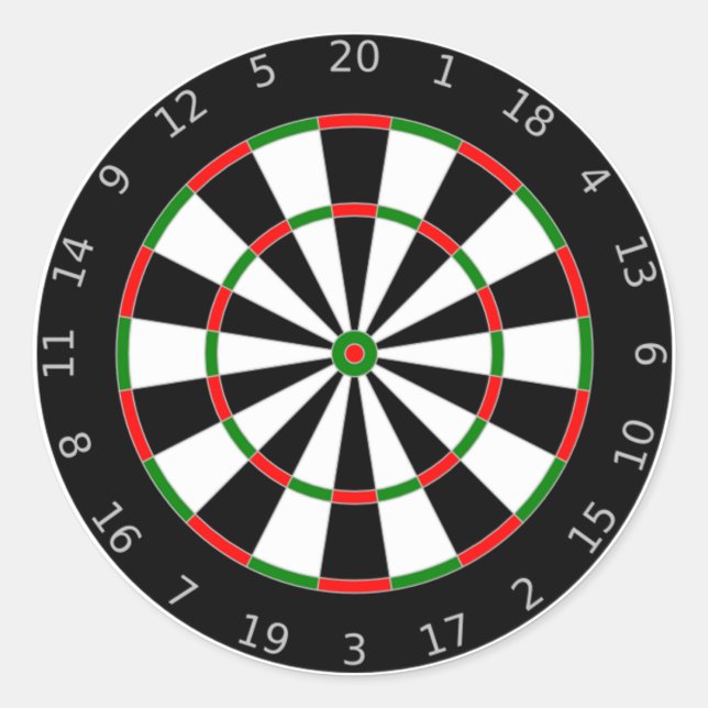 DART BOARD CLASSIC ROUND STICKER (Front)