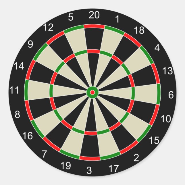 Dart Board Classic Round Sticker (Front)