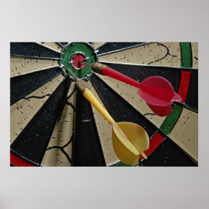 Dart board game poster