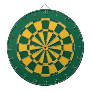 Dart Board: Gold, Green, And Dark Green Dartboard