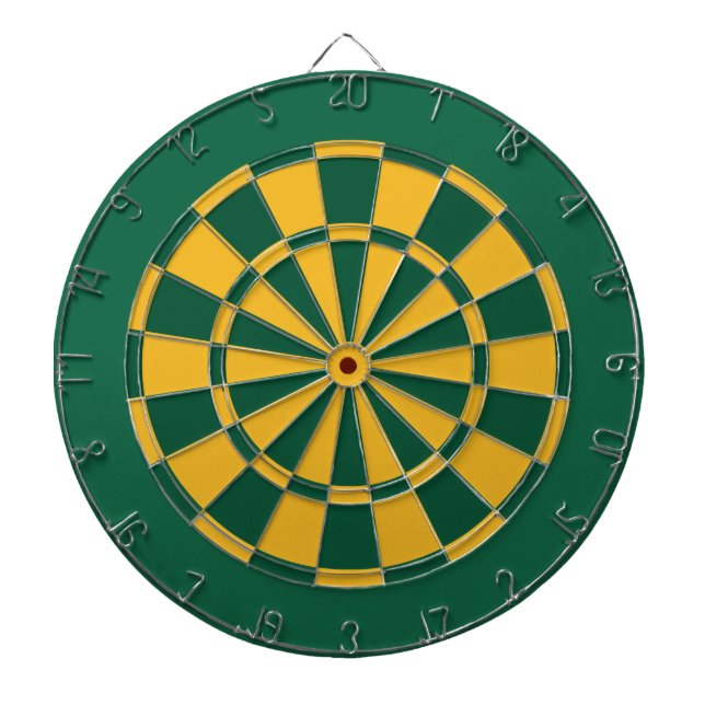 Dart Board: Gold, Green, And Dark Green Dartboard (Front)