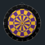 Dart Board: Gold, Purple, And Black Dartboard<br><div class="desc">Gold,  Purple,  And Black Coloured Dart Board Game Including 6 Brass Darts</div>