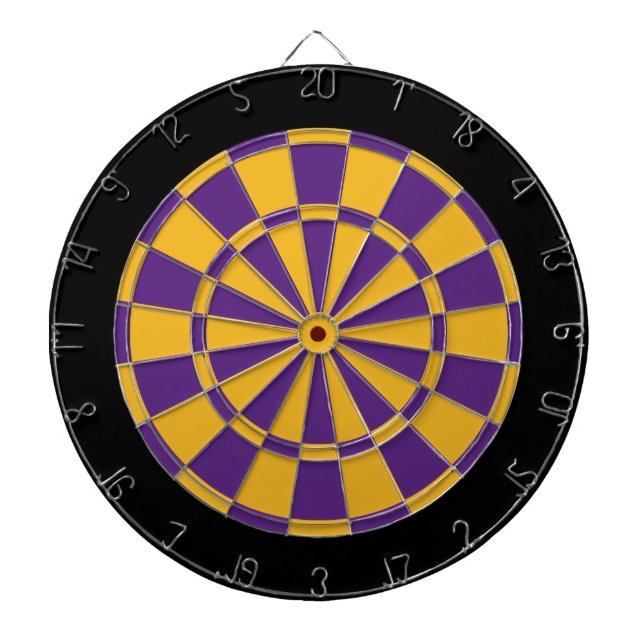 Dart Board: Gold, Purple, And Black Dartboard (Front)