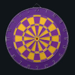 Dart Board: Gold, Purple, And Dark Purple Dartboard<br><div class="desc">Gold,  Purple,  And Dark Purple Coloured Dart Board Game Including 6 Brass Darts</div>