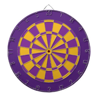 Dart Board: Gold, Purple, And Dark Purple Dartboard
