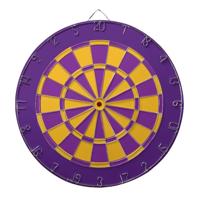 Dart Board: Gold, Purple, And Dark Purple Dartboard (Front)