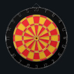 Dart Board: Gold, Red, And Black Dartboard<br><div class="desc">Gold,  Red,  And Black Coloured Dart Board Game Including 6 Brass Darts</div>