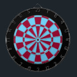 Dart Board: Light Blue, Maroon, And Black Dartboard<br><div class="desc">Light Blue,  Maroon,  And Black Coloured Dart Board Game Including 6 Brass Darts</div>