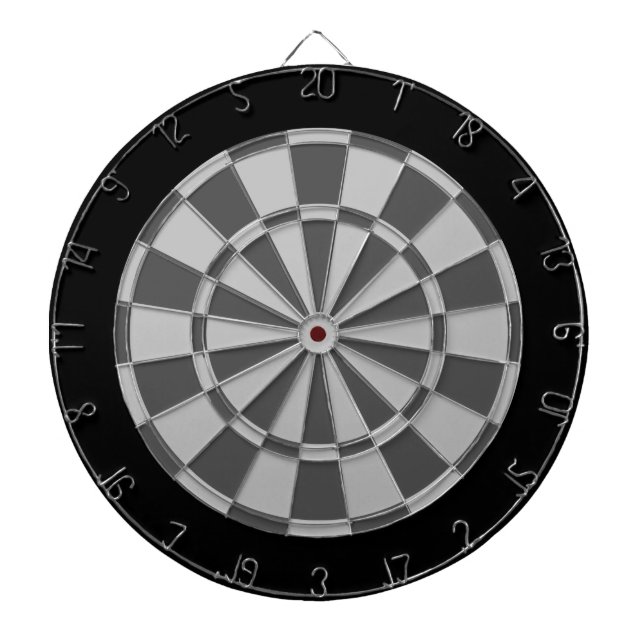 Dart Board: Light Grey, Charcoal Grey, And Black Dartboard (Front)