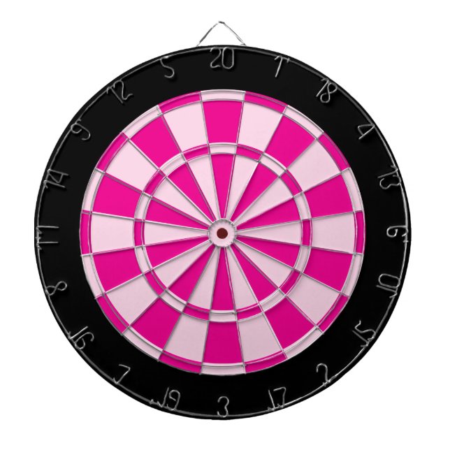 Dart Board: Light Pink, Dark Pink, And Black Dartboard (Front)