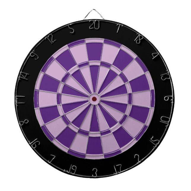 Dart Board: Light Purple, Dark Purple, And Black Dartboard (Front)