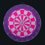 Dart Board: Light Purple, Pink, And Dark Purple Dartboard<br><div class="desc">Light Purple,  Pink,  And Dark Purple Coloured Dart Board Game Including 6 Brass Darts</div>