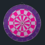 Dart Board: Light Purple, Pink, And Dark Purple Dartboard<br><div class="desc">Light Purple,  Pink,  And Dark Purple Coloured Dart Board Game Including 6 Brass Darts</div>