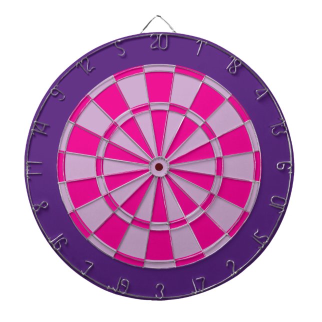 Dart Board: Light Purple, Pink, And Dark Purple Dartboard (Front)