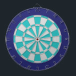 Dart Board: Light Silver, Turquoise, And Navy Dartboard<br><div class="desc">Light Silver,  Turquoise,  And Navy Coloured Dart Board Game Including 6 Brass Darts</div>