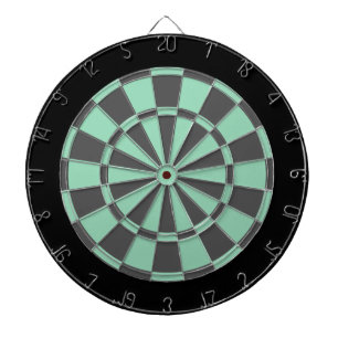 Dart Board: Mint Green, Charcoal Grey, And Black Dartboard