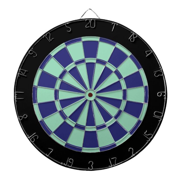Dart Board: Mint Green, Navy Blue, And Black Dartboard (Front)