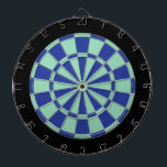 Dart Board: Mint Green, Royal Blue, And Black Dartboard<br><div class="desc">Mint Green,  Royal Blue,  And Black Coloured Dart Board Game Including 6 Brass Darts</div>