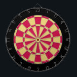 Dart Board: Old Gold, Crimson, And Black Dartboard<br><div class="desc">Old Gold,  Crimson,  And Black Coloured Dart Board Game Including 6 Brass Darts</div>