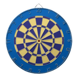 Dart Board: Old Gold, Navy, And Blue Dartboard
