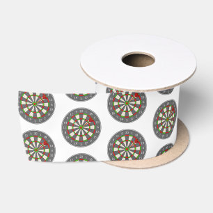 Dart Board On White Satin Ribbon