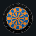 Dart Board: Orange, Blue, And Black Dartboard<br><div class="desc">Orange,  Blue,  And Black Coloured Dart Board Game Including 6 Brass Darts</div>