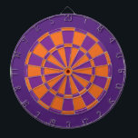 Dart Board: Orange, Purple, And Dark Purple Dartboard<br><div class="desc">Orange,  Purple,  And Dark Purple Coloured Dart Board Game Including 6 Brass Darts</div>