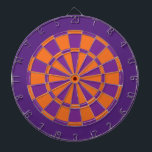 Dart Board: Orange, Purple, And Dark Purple Dartboard<br><div class="desc">Orange,  Purple,  And Dark Purple Coloured Dart Board Game Including 6 Brass Darts</div>