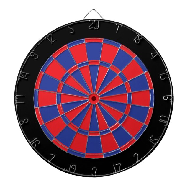 Dart Board: Red, Royal Blue, And Black Dartboard (Front)