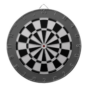 Dart Board: Silver Grey, Black, And Charcoal Dartboard