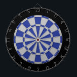 Dart Board: Silver Grey, Blue, And Black Dartboard<br><div class="desc">Silver Grey,  Blue,  And Black Coloured Dart Board Game Including 6 Brass Darts</div>