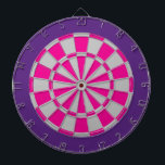 Dart Board: Silver Grey, Pink, And Purple Dartboard<br><div class="desc">Silver Grey,  Pink,  And Purple Coloured Dart Board Game Including 6 Brass Darts</div>