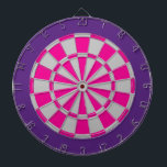 Dart Board: Silver Grey, Pink, And Purple Dartboard<br><div class="desc">Silver Grey,  Pink,  And Purple Coloured Dart Board Game Including 6 Brass Darts</div>