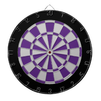 Dart Board: Silver Grey, Purple, And Black Dartboard
