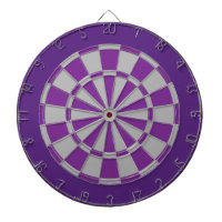 Dart Board: Silver Grey, Purple, And Dark Purple