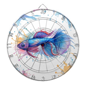 Dart Board - Watercolor Series: Betta Fish