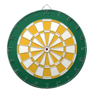 Dart Board: White, Gold, And Green Dartboard