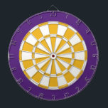 Dart Board: White, Gold, And Purple Dartboard<br><div class="desc">White,  Gold,  And Purple Coloured Dart Board Game Including 6 Brass Darts</div>