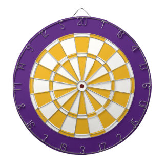 Dart Board: White, Gold, And Purple Dartboard