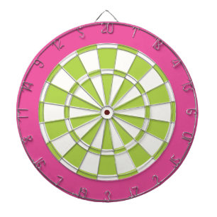 Dart Board: White, Lime, And Pink Dartboard