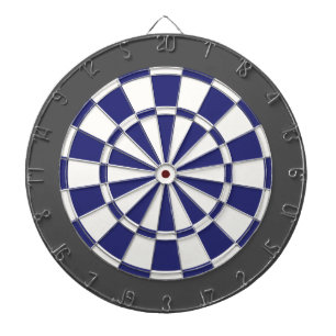 Dart Board: White, Navy Blue, And Charcoal Grey Dartboard